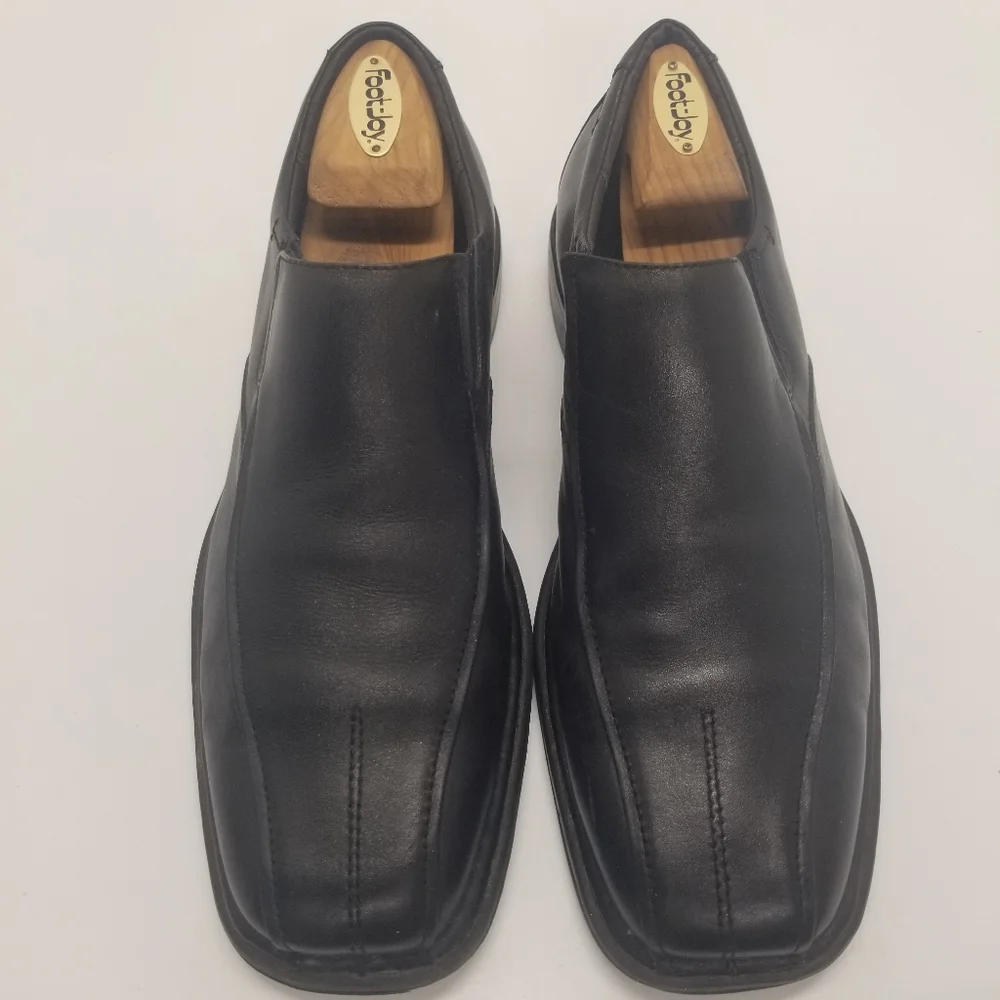 Nunn Bush Mens Size 10.5M Comfort Gel Black Leather Loafer Split Bicycle Toe